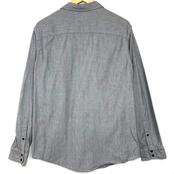 Rock & Republic Large Buttoned Heather Gray Dress Shirt Pocket Streetwear Sleek - Picture 4 of 10